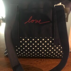 Ellen DeGeneres Pet Carrier Tote Bag Blue & Polkadot